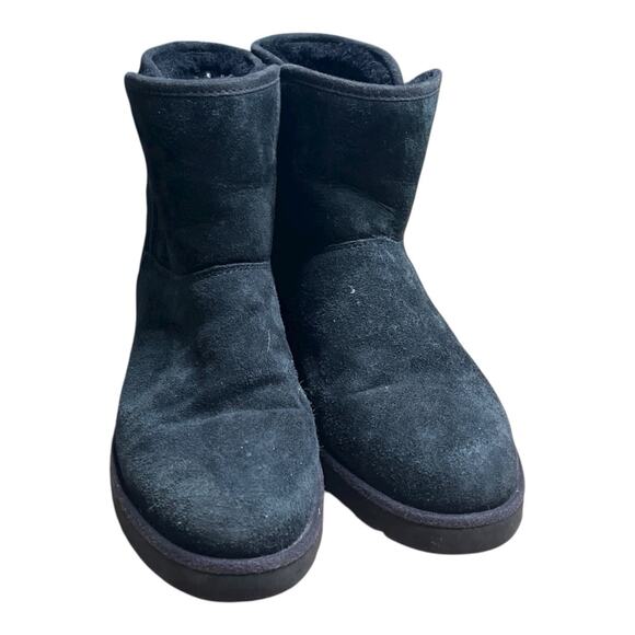Ugg Kristin Wedge Short Boots Winter Shearling Black Suede Women’s Designer US 6 - Picture 4 of 9
